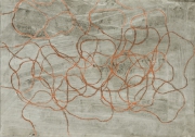 Steine, Fettkreide, Tusche auf Papier, 2008, 42 x 60 cm