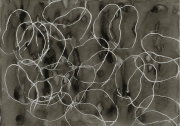 Steine III/3, Fettkreide, Tusche auf Papier, 2011, 42 x 60 cm