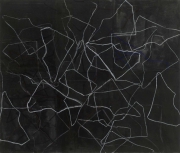 12/8,  Fettkreide, Tusche auf Leinwand, 2012, 135 x 160 cm