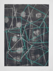 Kunstgraben 9./23.8.23 I, Fettkreide über Monotypie, 80 x 60 cm