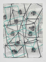 Kunstgraben 9./23.8.23 II, Fettkreide über Monotypie, 80 x 60 cm