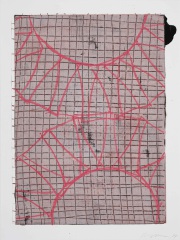 Kunstgraben 19.6./3./16.7.24, Fettkreide über Monotypie, 80 x 60 cm