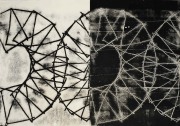 Kunstgraben 23.5.22, 2-teil. Monotypie, 70 x 100 cm