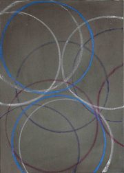Kreise I   Tusche, Fettkreide auf Leinwand, 2022, 70 x 50 cm