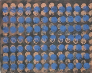 Rübe,  2018, Acryl, Tusche, Öl auf LW, 80 x 100 cm